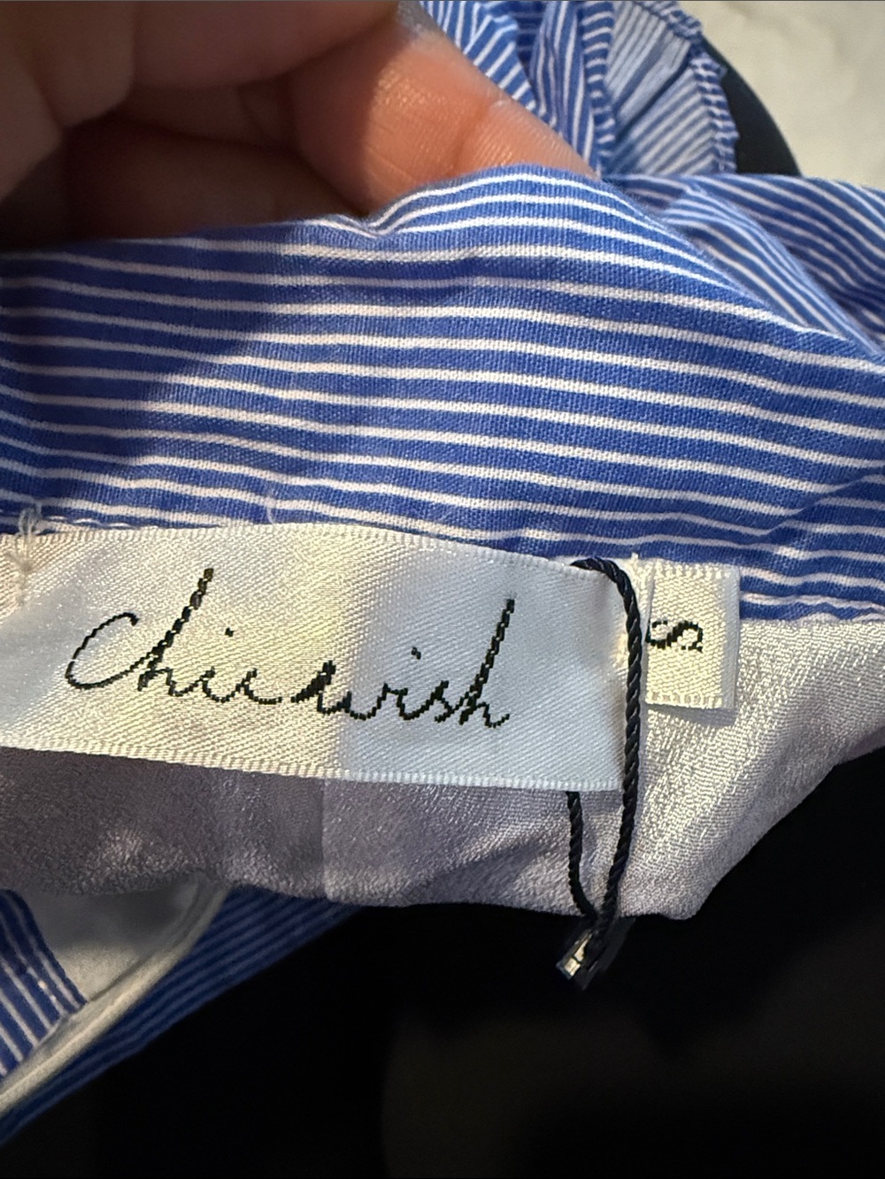 Chicwish Blue Striped Asymmetrical Ruffle Wrap Skirt small - Picture 2 of 3
